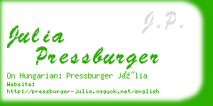 julia pressburger business card